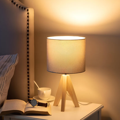 Rattan Table lamp for Living room | Bamboo Bedside table lamp | Cane Table lamp - Mahika - Akway