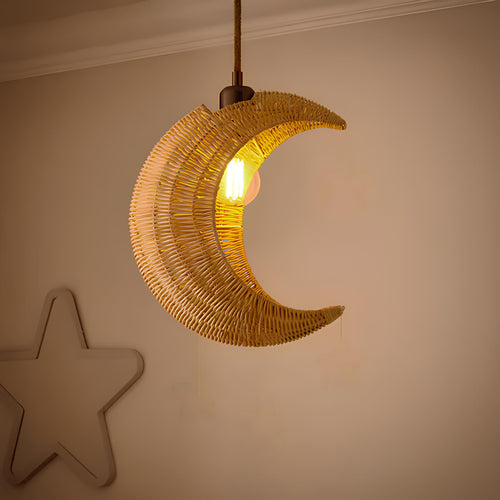 Wicker Hanging Light for Bedroom | Rattan Pendant Lamp - Suyash