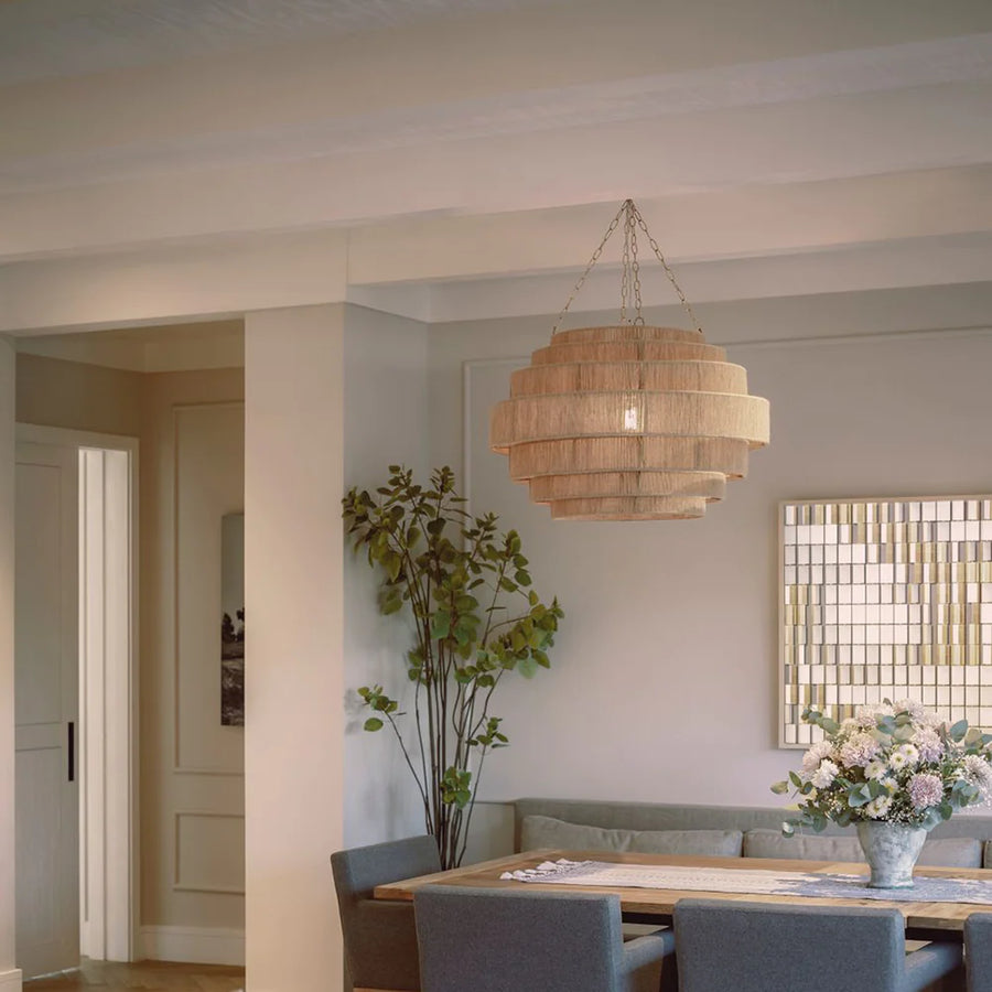 Bamboo Pendant Light for Living Room 30 Inch - Urvi by Akway