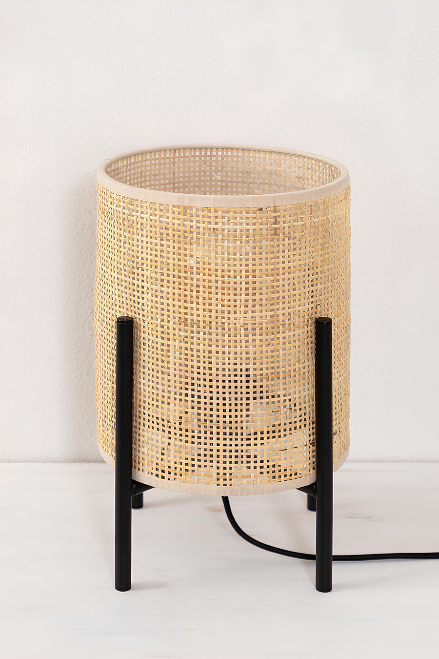 Rattan Table lamp for Living room | Bamboo Bedside table lamp | Cane Table lamp - Mirai by Akway