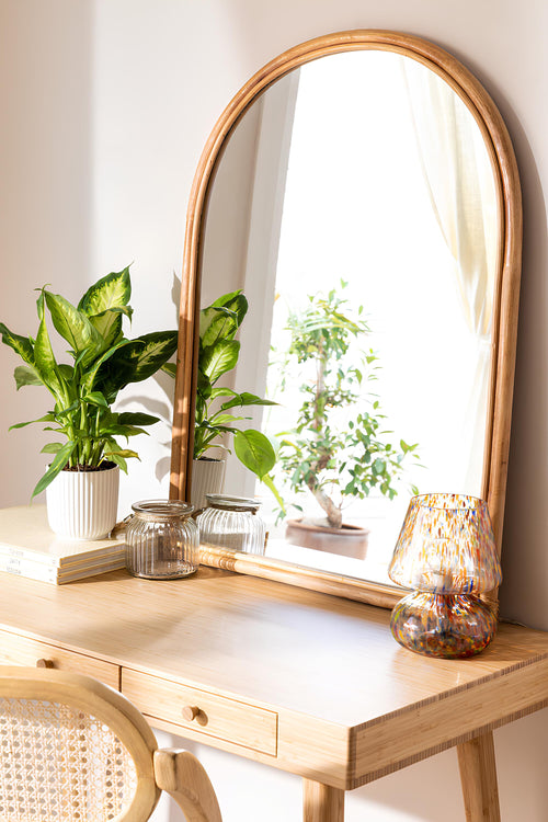 Rattan Wall Mirror for Bedroom - Shanaya