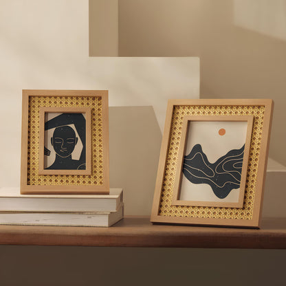 Rattan Photo Frame | Cane Photo Frame | Bamboo Photo Frame - Mirai - Akway Uncategorized (Image 1)