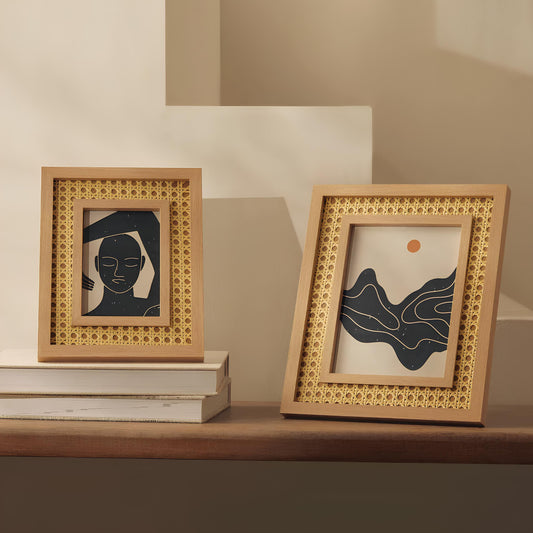 Rattan Photo Frame | Cane Photo Frame | Bamboo Photo Frame - Mirai - Akway