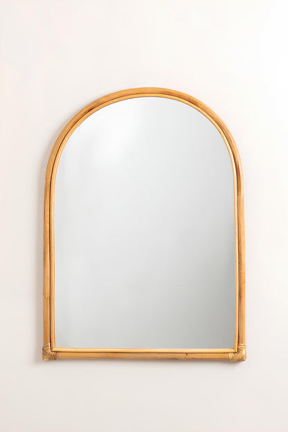 Bamboo Wall Mirror for living room | Cane Wall Mirror | Rattan Mirror - Shanaya - Akway