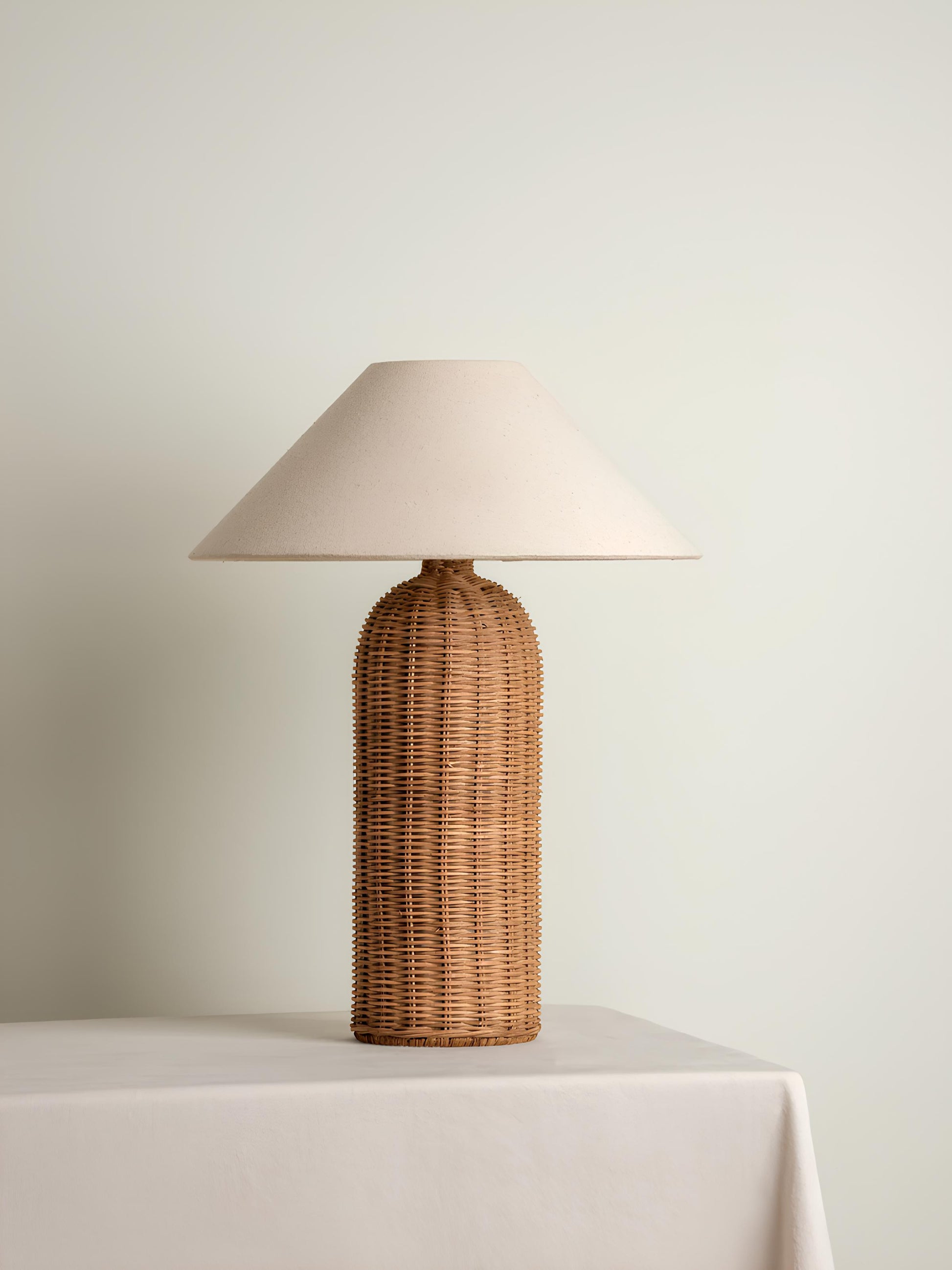 Rattan Table lamp for Living room | Bamboo Bedside table lamp | Cane Table lamp -Rebecca - Akway