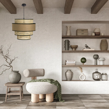 Bamboo Hanging lamp for Living Room | Rattan Pendant light | Cane ceiling light - Aryaman - Akway