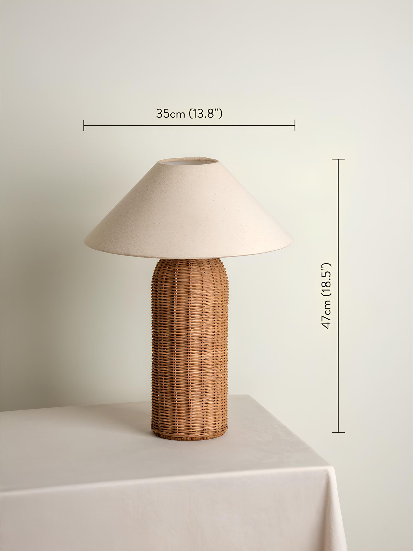 Rattan Table lamp for Living room | Bamboo Bedside table lamp | Cane Table lamp -Rebecca - Akway