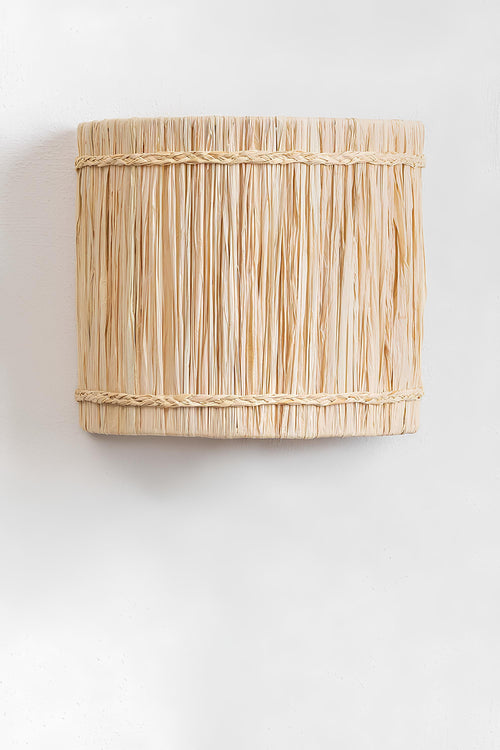 Raffia Wall Light for Living Room | Boho Paper Wall Sconce - Shanaya