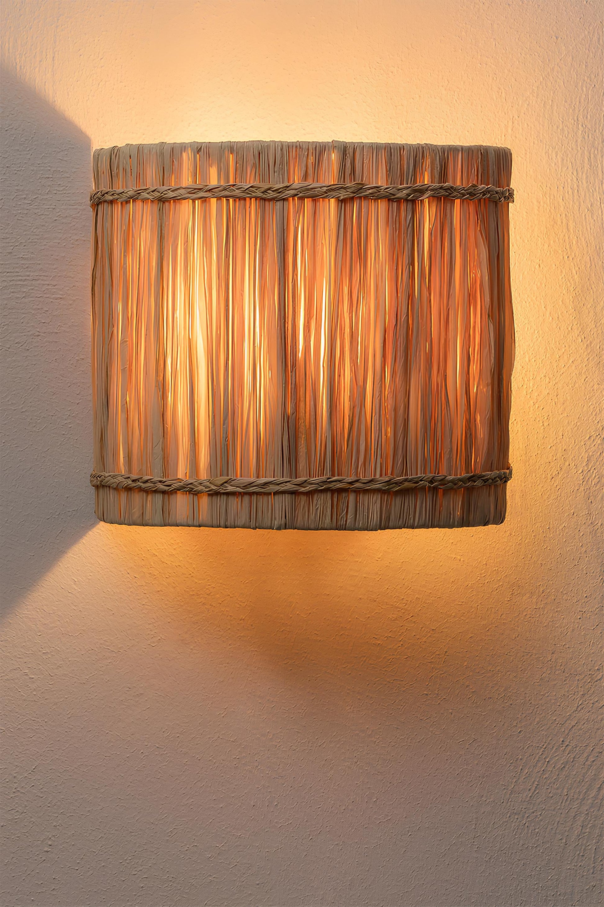 Bamboo Wall lamps For Living Room | Rattan Wall scones | Wicker Wall Lamps | Cane Wall Scones - Shanaya - Akway