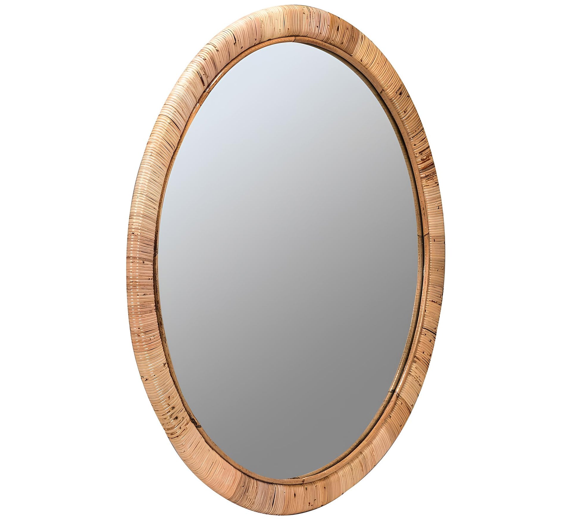 Bamboo Wall Mirror for living room | Cane Wall Mirror | Rattan Mirror - Taara - Akway