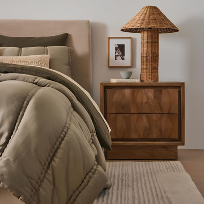 Rattan Table lamp for Living room | Bamboo Bedside table lamp | Cane Table lamp -Shrishti - Akway
