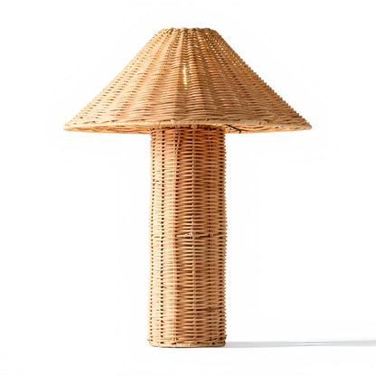 Rattan Table lamp for Living room | Bamboo Bedside table lamp | Cane Table lamp -Shrishti - Akway