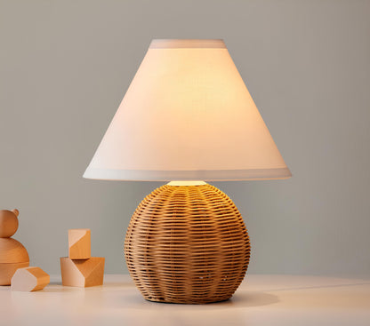 Rattan Table lamp for Living room | Bamboo Bedside table lamp | Cane Table lamp -Taara - Akway