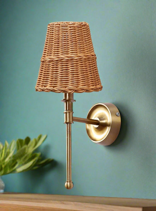 Rattan Wall Lamp For Living Room | Cane Wall Lamp - Janya