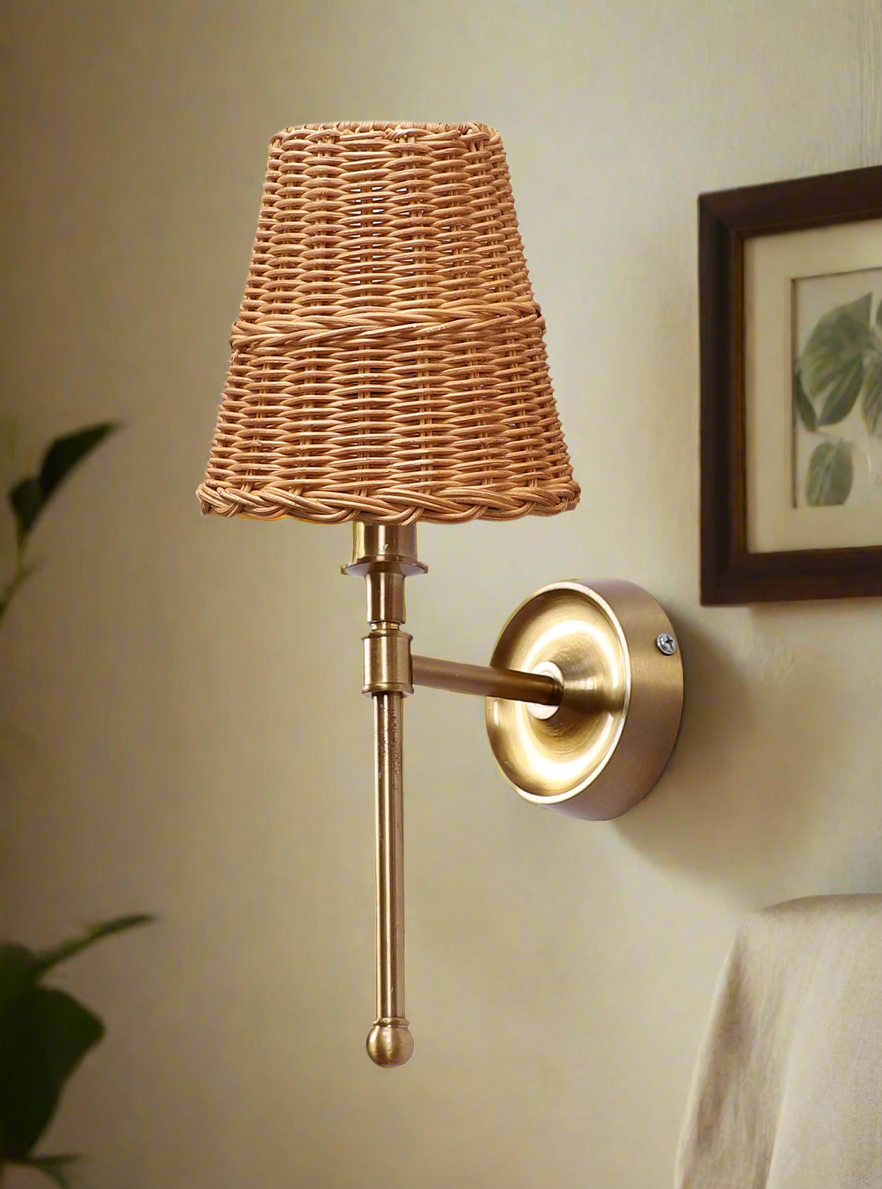 Rattan Wall Lamp For Living Room | Cane Wall Lamp - Janya