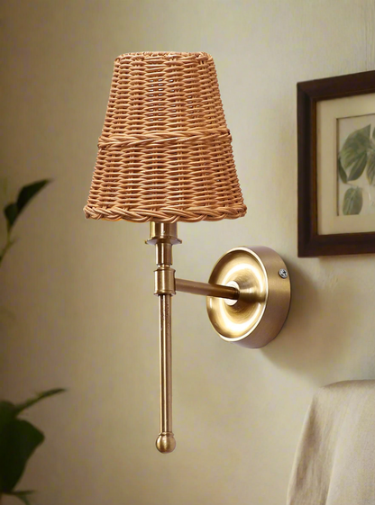 Rattan Wall Lamp For Living Room | Cane Wall Lamp - Janya