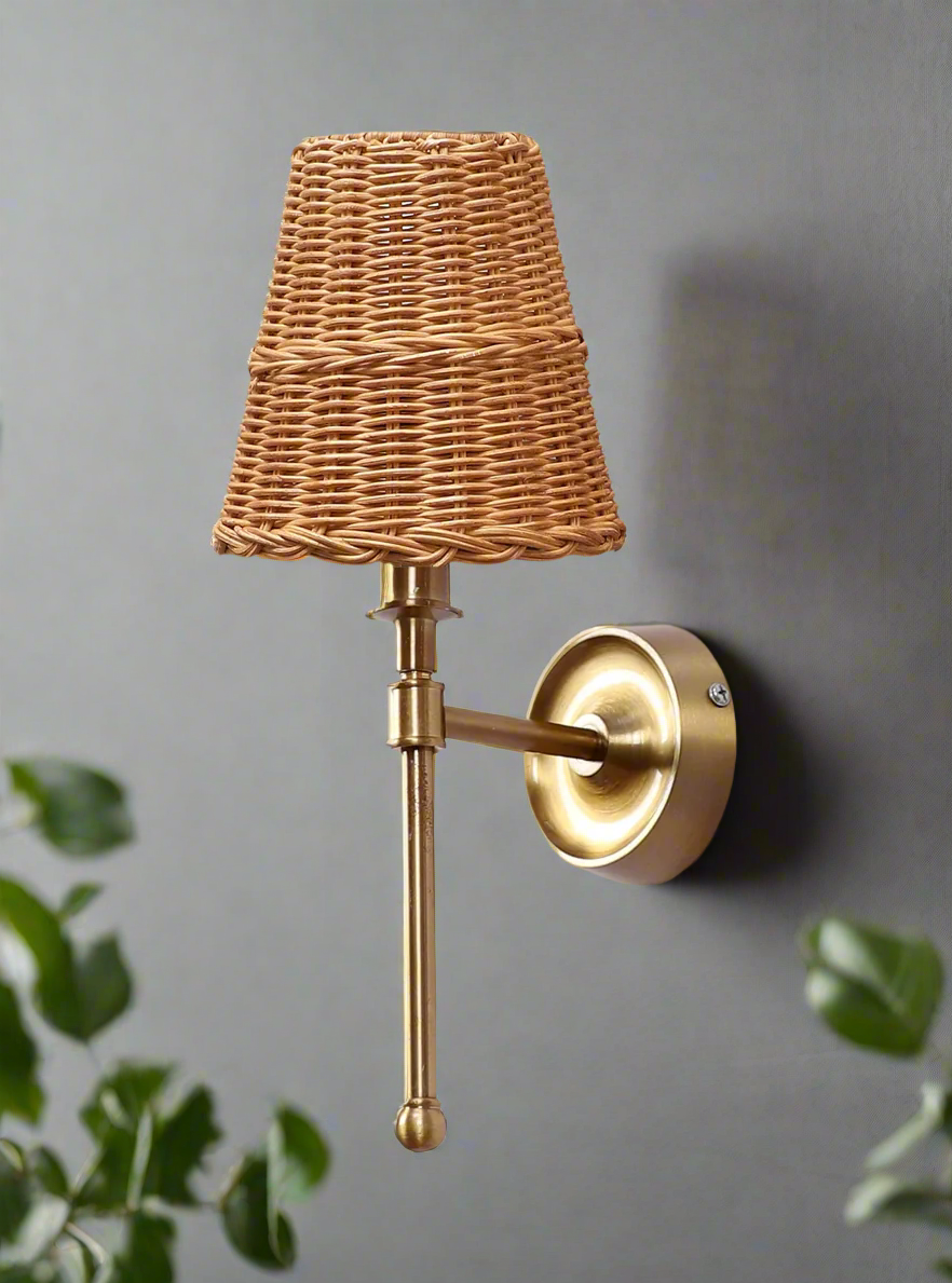 Rattan Wall Lamp For Living Room | Cane Wall Lamp - Janya