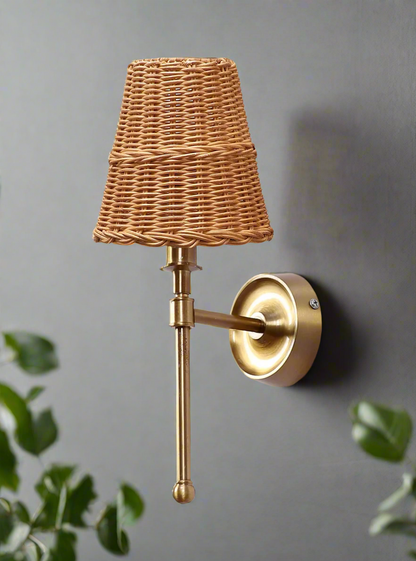 Rattan Wall Lamp For Living Room | Cane Wall Lamp - Janya