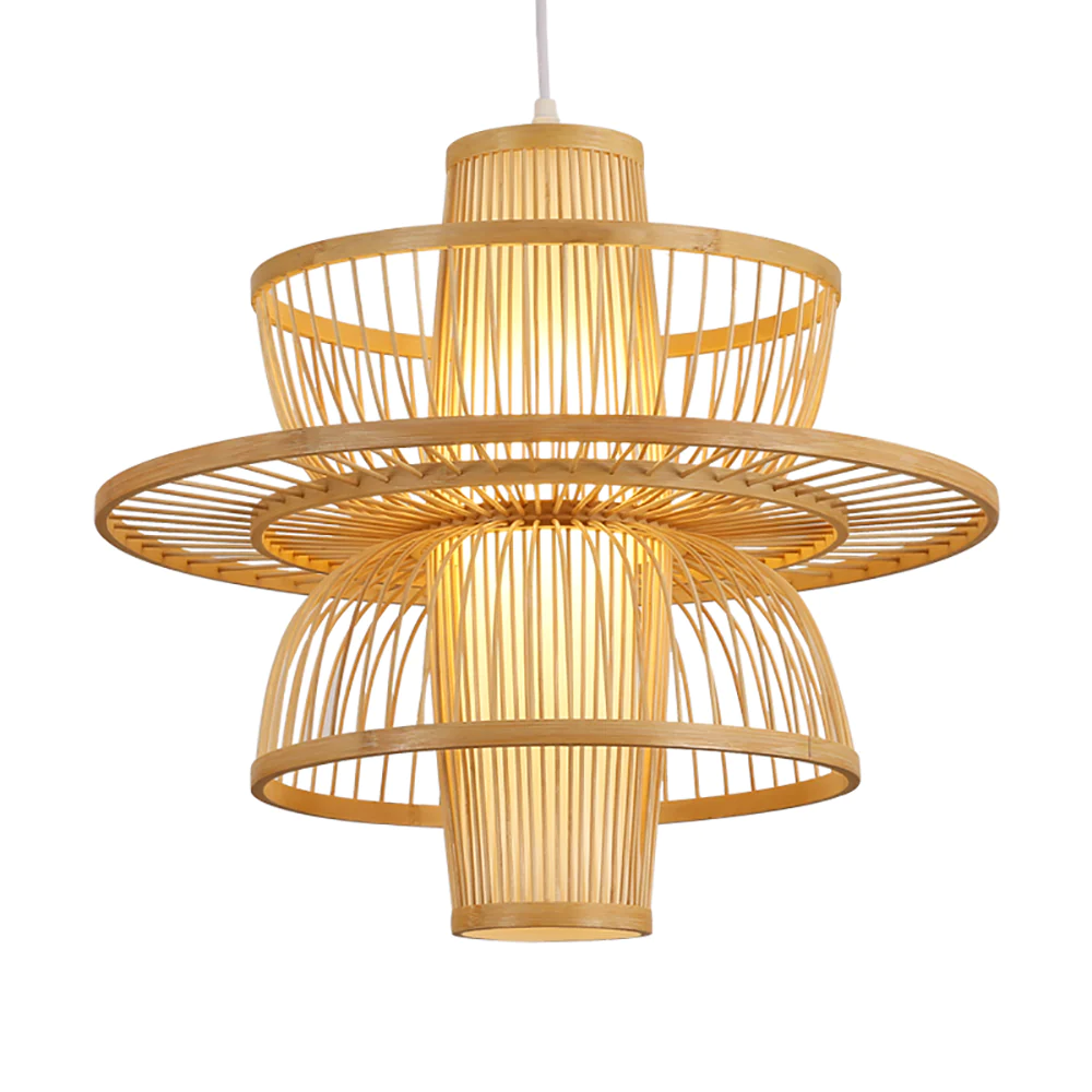 Bamboo Hanging lamp for Living Room | Rattan Pendant light | Cane ceiling light - Ganesh - Akway