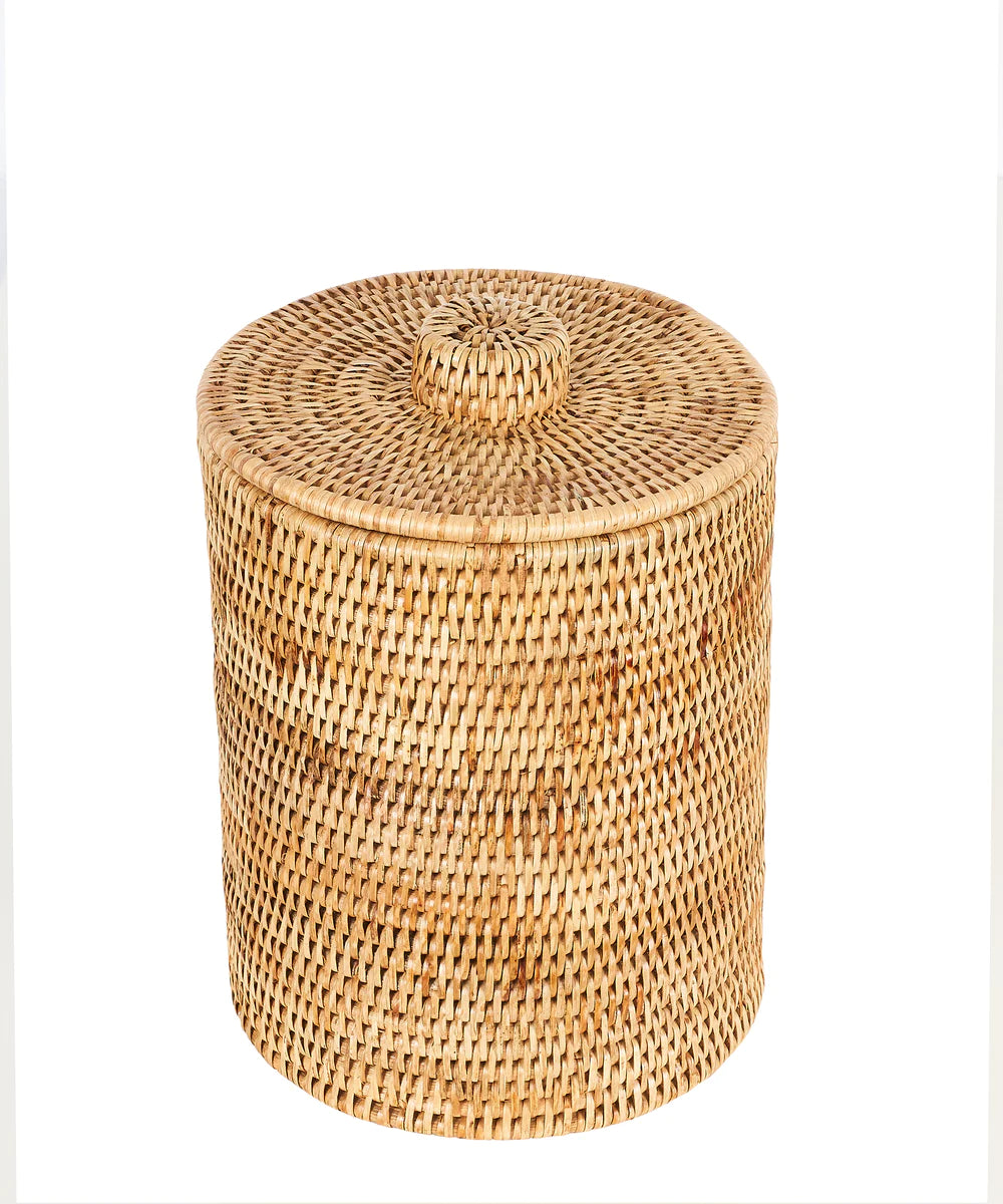 Rattan Laundry Basket | wicker basket with lid | Bamboo toy Storage basket - Akanksh - Akway