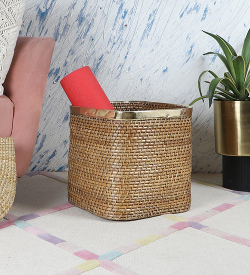 Rattan Planter 8" Dia x 8" H for Indoor - Shanaya