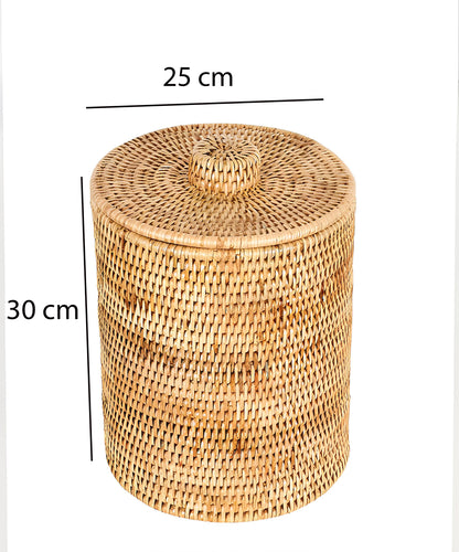 Rattan Laundry Basket | wicker basket with lid | Bamboo toy Storage basket - Akanksh