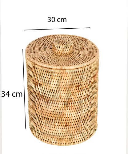Rattan Laundry Basket | wicker basket with lid | Bamboo toy Storage basket - Akanksh