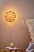 Bamboo Wall Lamp for Living Room | Rattan Wall Light - Adah