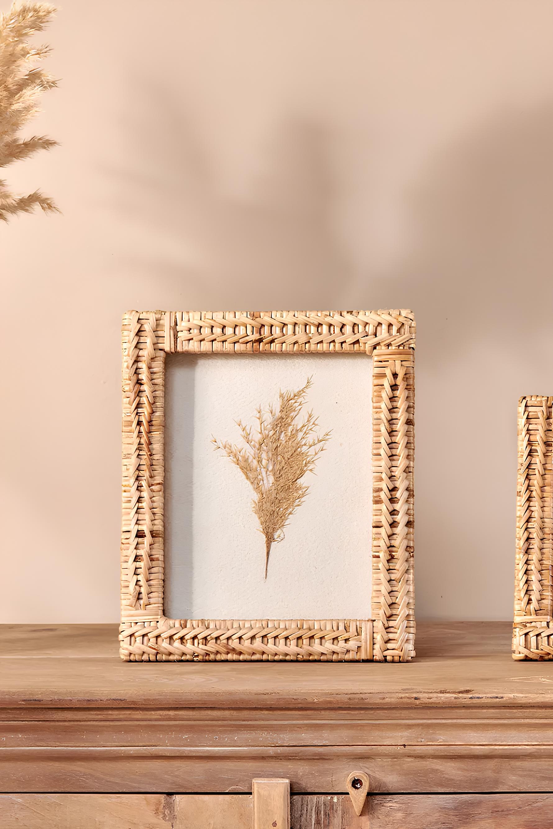 Rattan Photo Frame | Cane Photo Frame | Bamboo Photo Frame - Anala - Akway