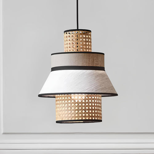 Rattan Hanging Light for Bedroom | Bamboo Pendant Lamp - Adley