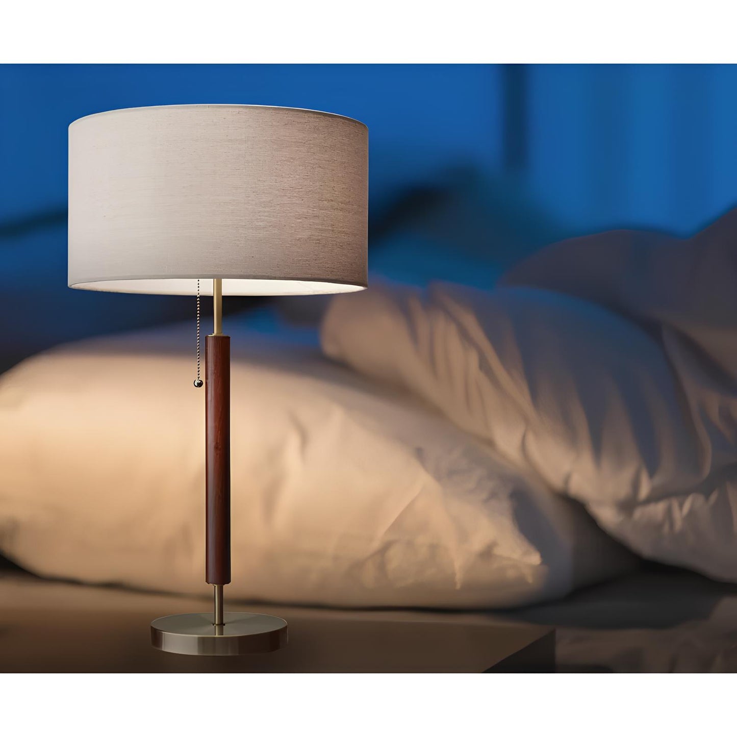 Rattan Table lamp for Living room | Bamboo Bedside table lamp | Cane Table lamp - Adah - Akway