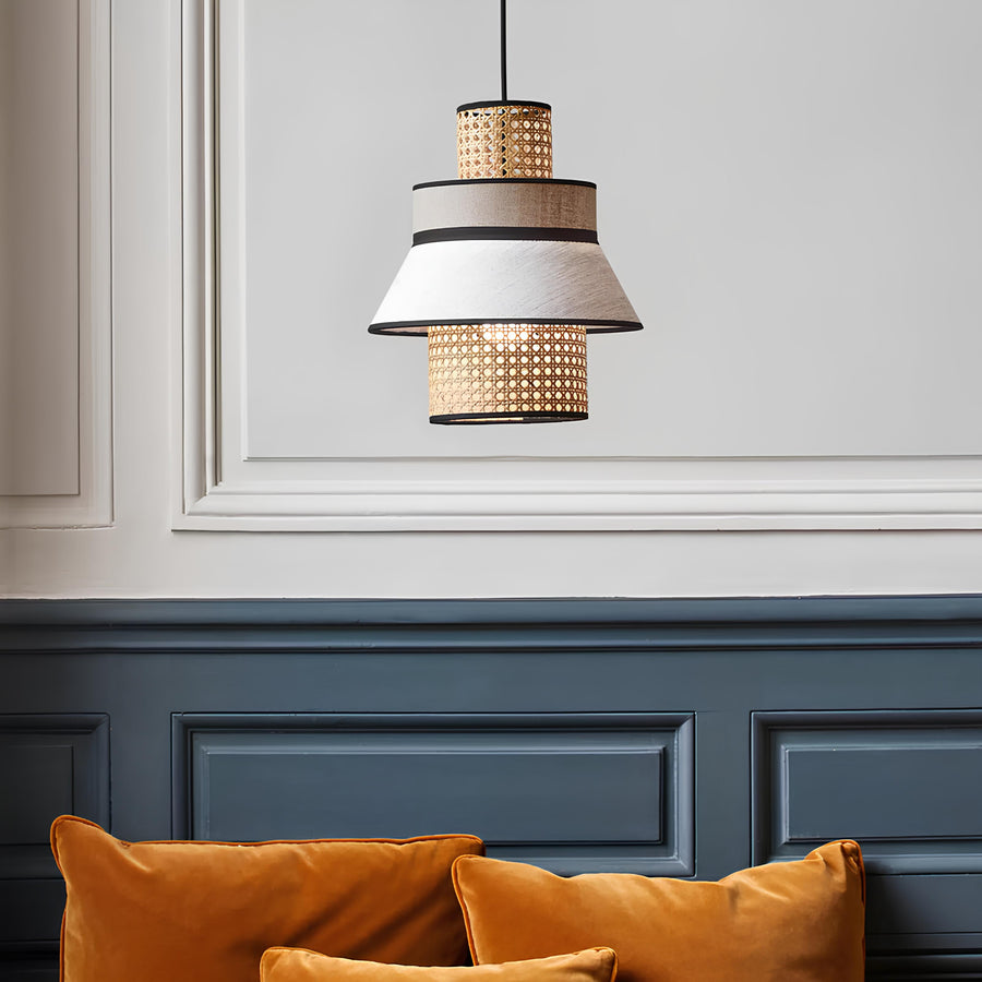 Rattan Pendant Light for Living Room 25cm - Adley by Akway
