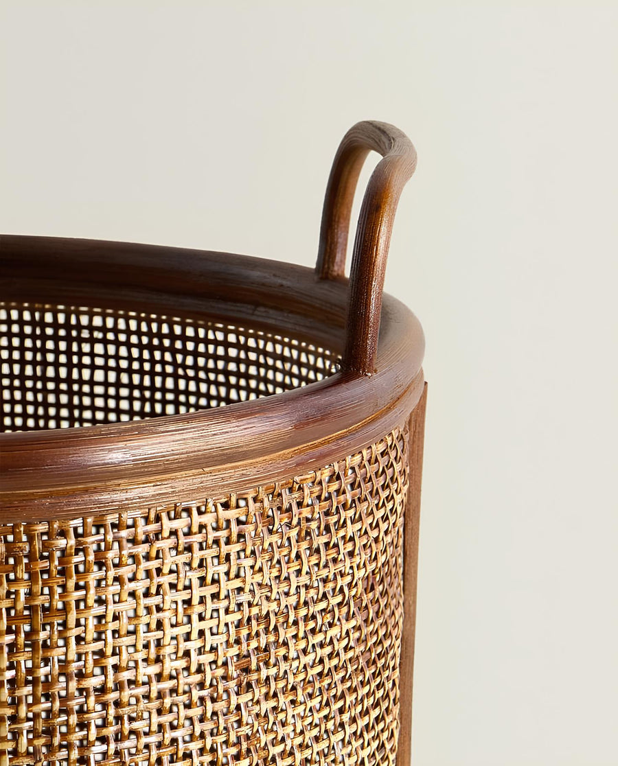 Rattan Planter | Cane Laundry Bin | Bamboo toy Storage - Shrishti by Akway