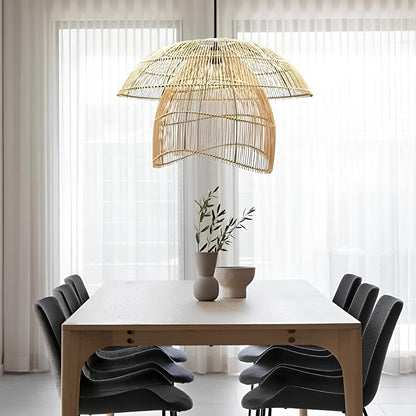 Bamboo Hanging lamp for Living Room | Rattan Pendant light | Cane ceiling light - Anala - Akway