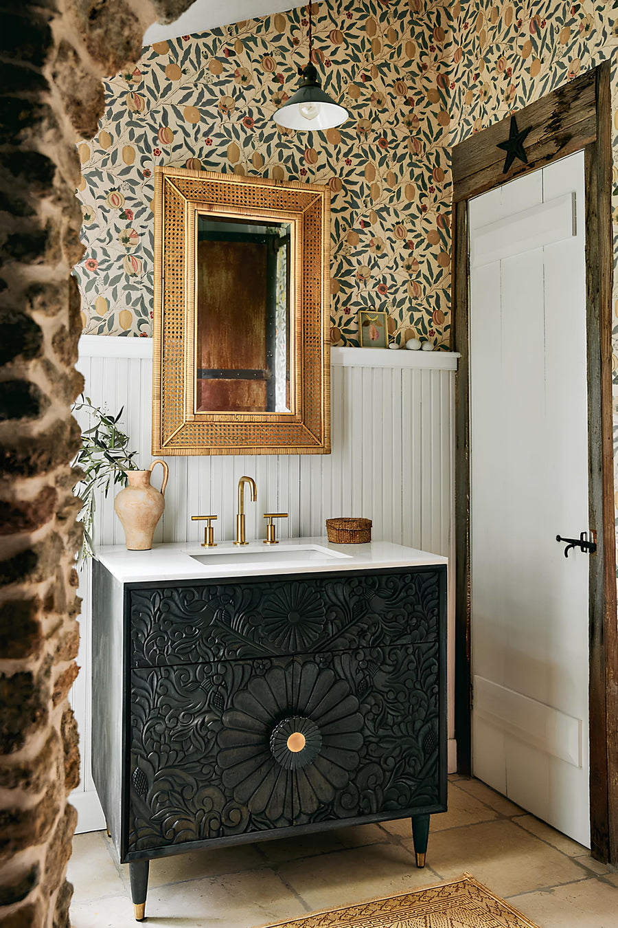 Bamboo Wall Mirror for living room | Cane Wall Mirror | Rattan Mirror - Diva - Akway Home > Wall Mirrors (Image 4)