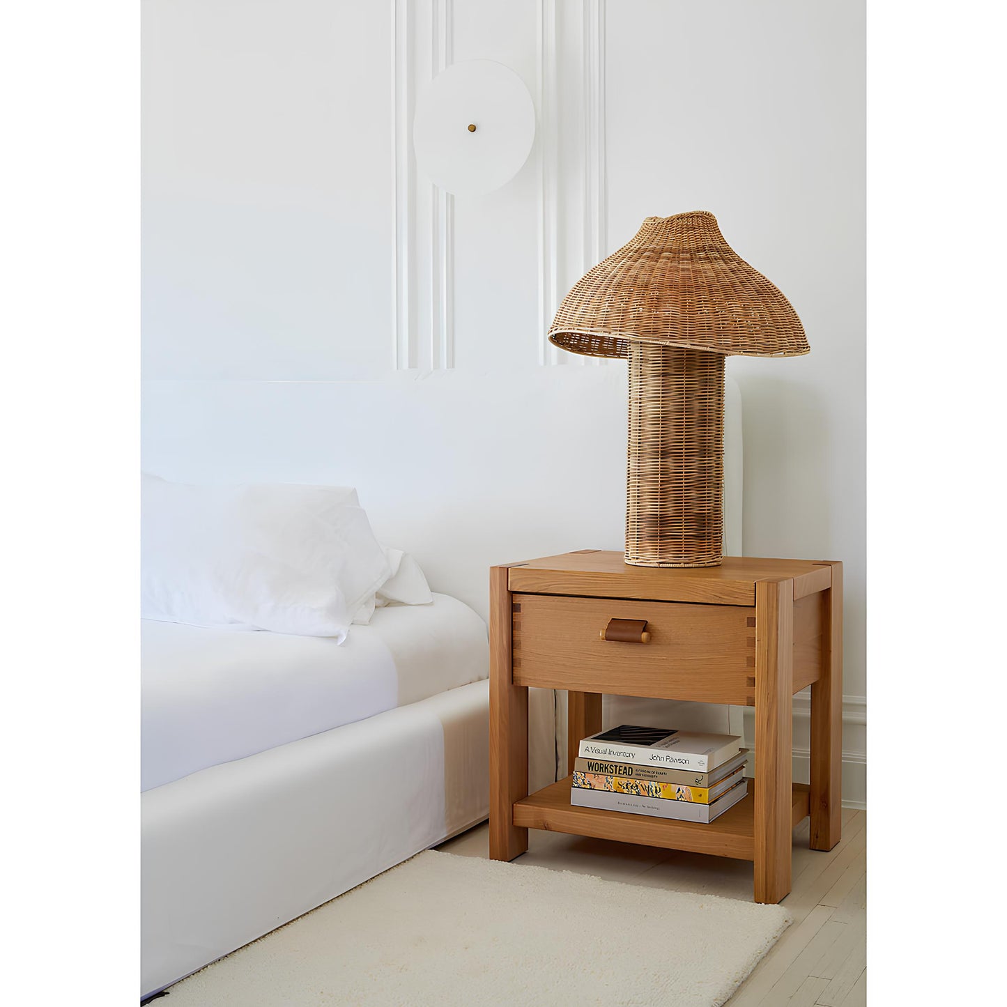 Rattan Table lamp for Living room | Bamboo Bedside table lamp | Cane Table lamp -Anant - Akway