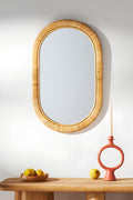 Rattan Wall Mirror for Living Room - Hrida