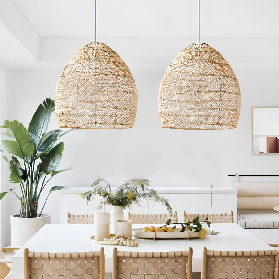 Bamboo Pendant Light for Living Room 14 Inch - Kevin by Akway