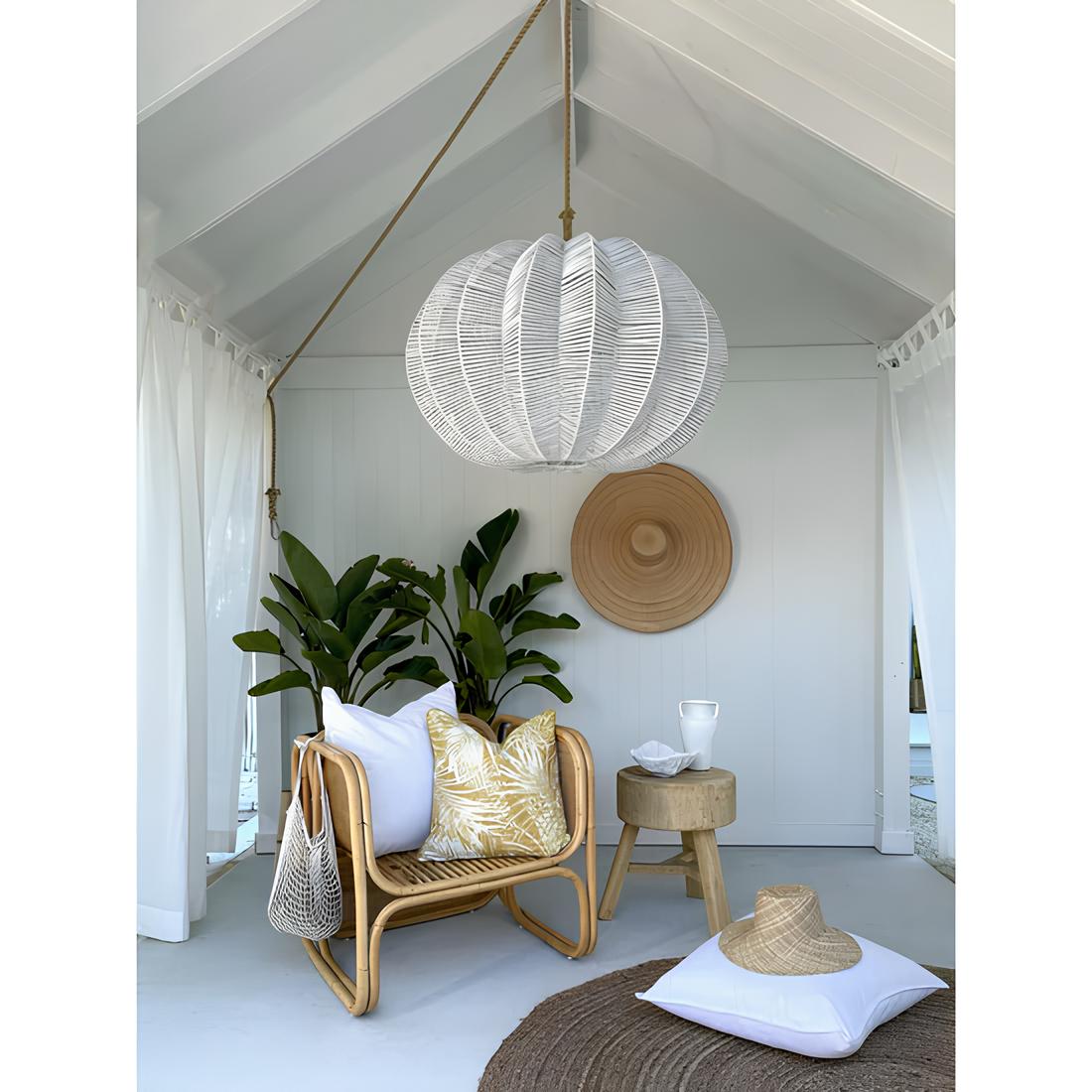Bamboo Hanging lamp for Living Room | Rattan Pendant light | Cane ceiling light - Hem - Akway