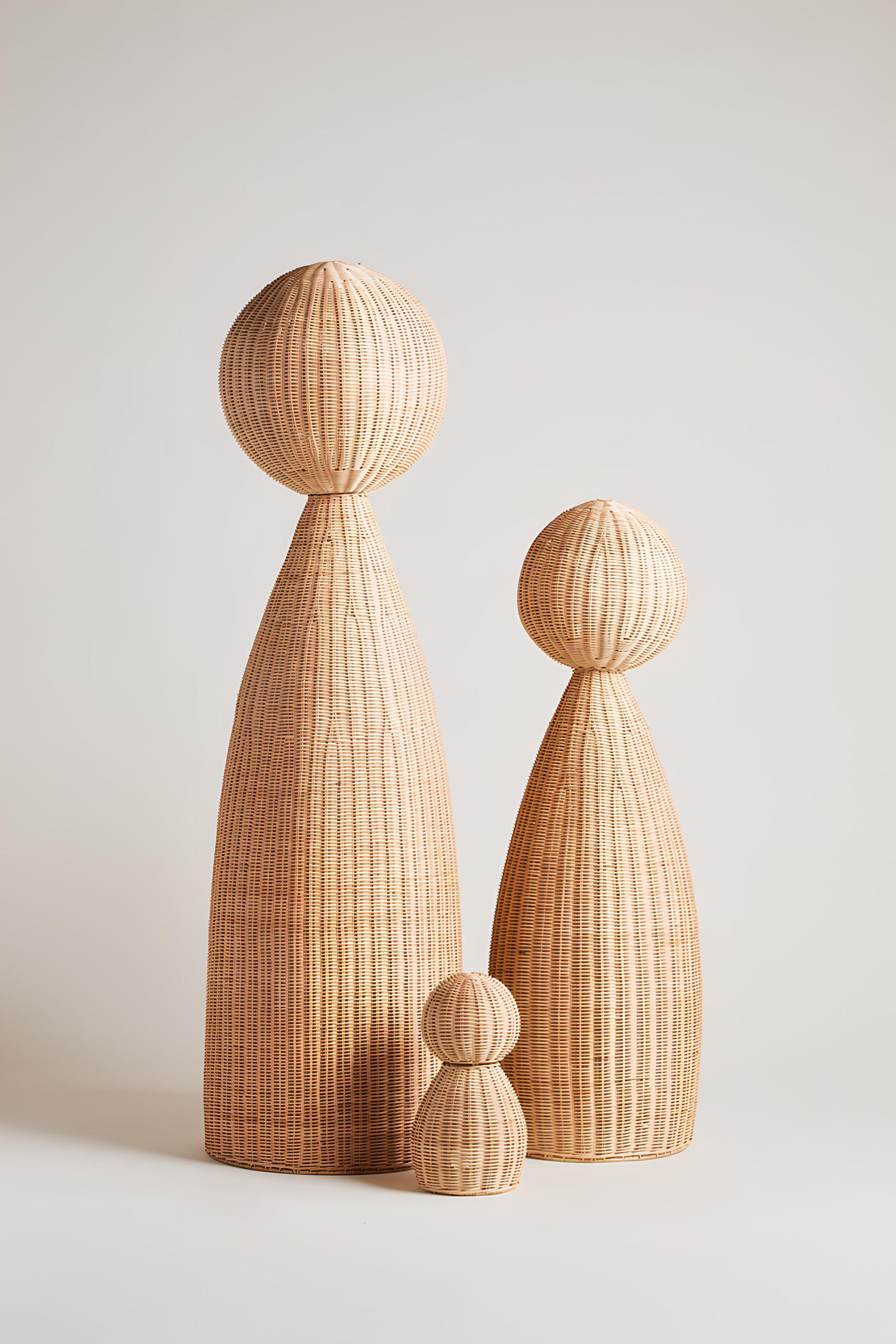 Rattan Table lamp for Living room | Bamboo Bedside table lamp | Cane Table lamp -Dasya - Akway