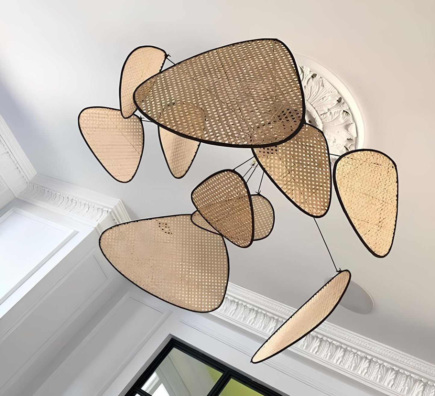 Bamboo Hanging lamp for Living Room | Rattan Pendant light | Cane ceiling light - Ishank - Akway