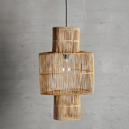 Bamboo Hanging lamp for Living Room | Rattan Pendant light | Cane ceiling light - Jash - Akway