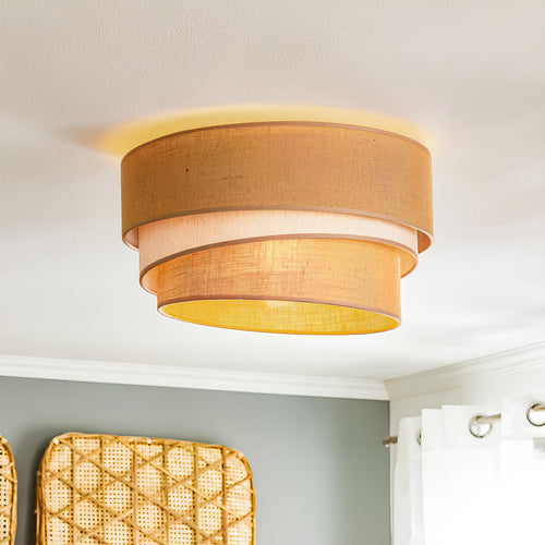Jute Pendant Light for Living Room | Natural Hanging Lamp - Tilukua