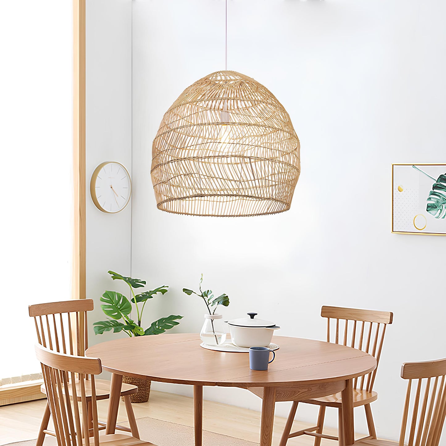 Bamboo Hanging lamp for Living Room | Rattan Pendant light | Cane ceiling light - Kevin - Akway