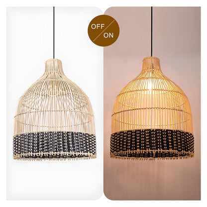 Bamboo Hanging lamp for Living Room | Rattan Pendant light | Cane ceiling light - Nimit - Akway