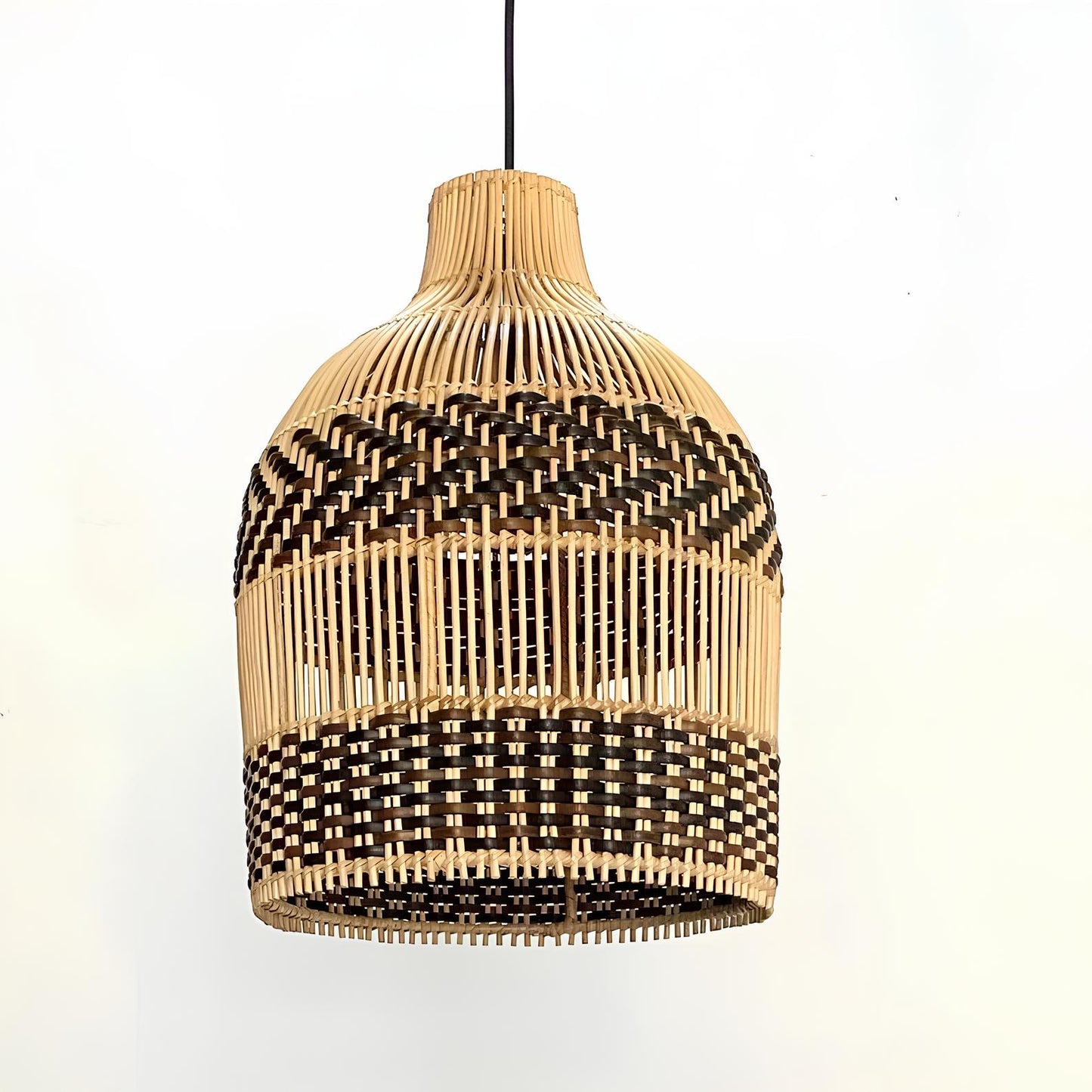 Bamboo Hanging lamp for Living Room | Rattan Pendant light | Cane ceiling light - Ranbir - Akway