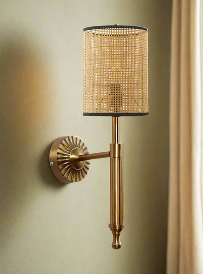 Rattan Wall Lamp For Living Room | Rattan Wall Light - Advika