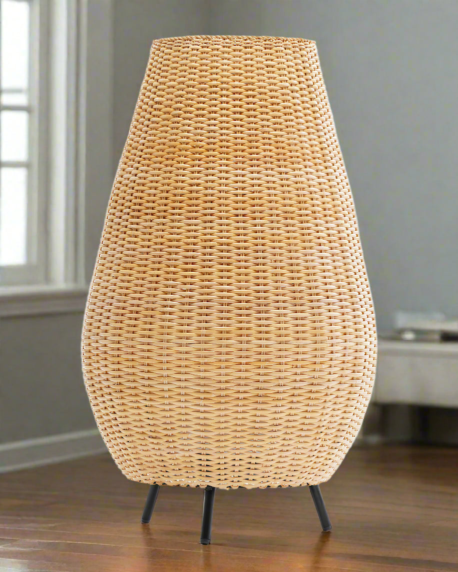 Rattan Floor Lamp | Bamboo Floor Lamp | Cane Floor Lamp -Raina