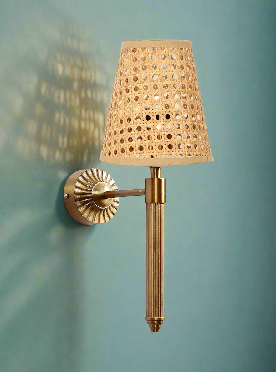 Rattan Wall Lamp For Living Room | Bamboo Wall Light - Jasmit - Image 2