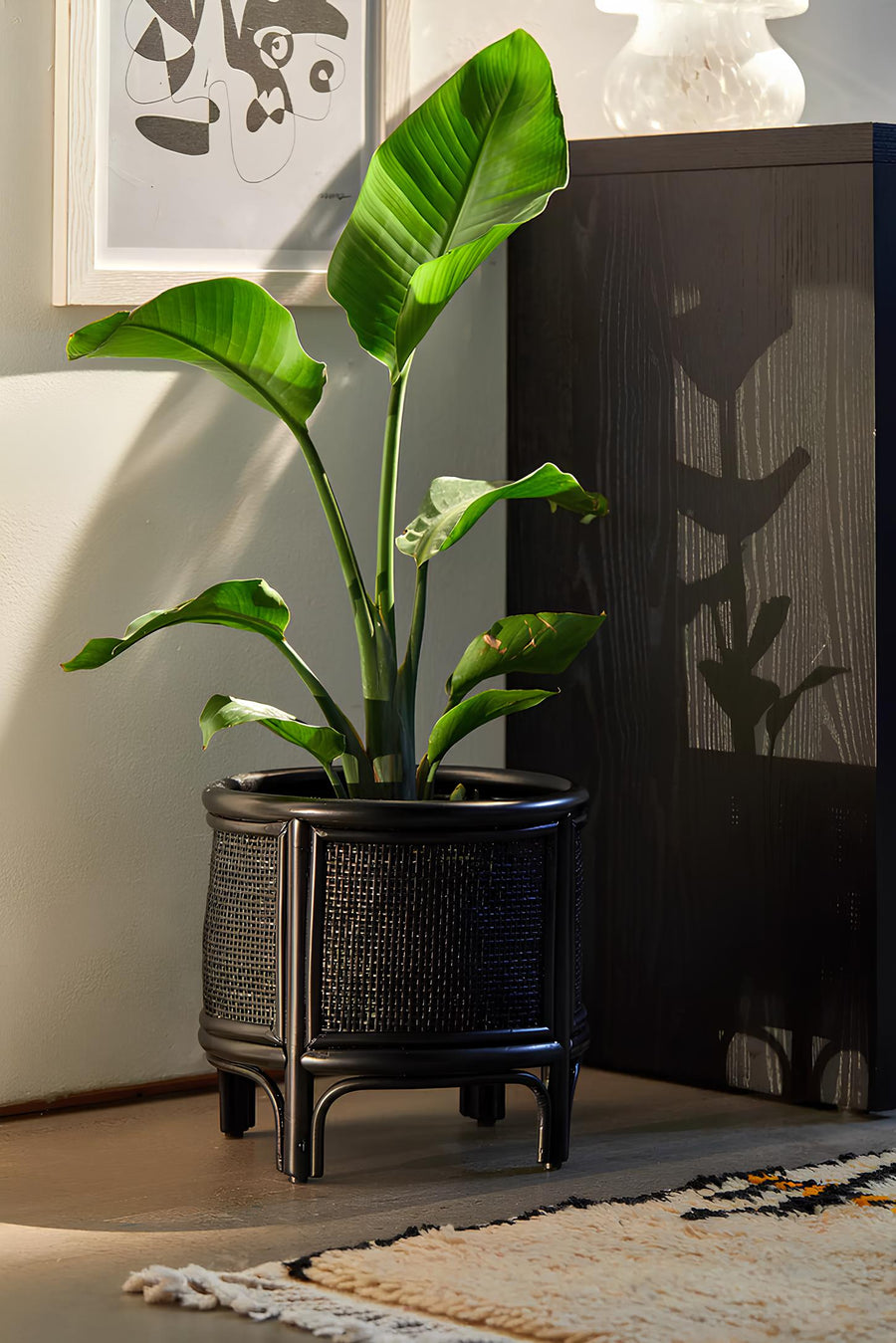 Rattan Plant Pot | Cane Flower Pot with Stand - Adah by Akway